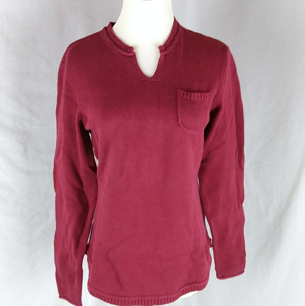 3/20$Cotton blend knit sweater fall pocket size SP - Picture 2 of 8